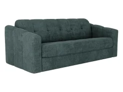 Sofá 4 lugares convertível abertura rápida tecido texturizado azul pato 160 cm Colchão 18 cm DARIELO