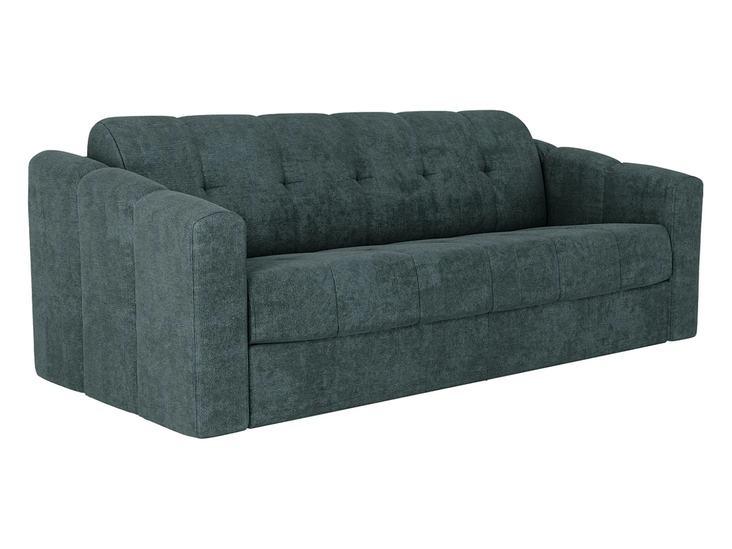 Sofá 4 lugares convertível abertura rápida tecido texturizado azul pato 160 cm Colchão 18 cm DARIELO