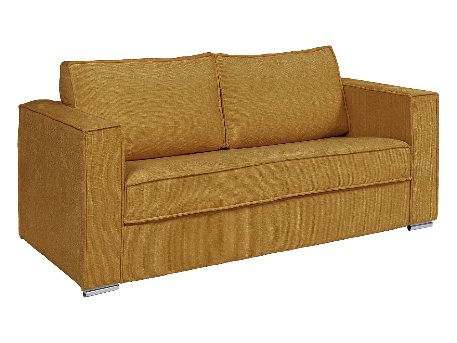 Sofá 4 lugares convertível abert. rápida tecido chenille bege 160cm colchão 14cm LORETO