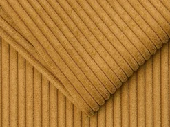 Sofá 4 lugares convertível abertura rápida veludo canelado amarelo mostarda 160 cm e 18 cm