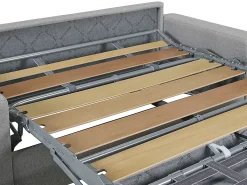 Sofá 3 lugares convertível de abertura rápida em tecido antracite - Colchão de 18 cm - CALITO