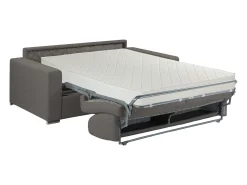 Sofá 3 lugares convertível de abertura rápida em tecido antracite - Colchão de 18 cm - CALITO