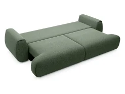 Sofá 4 lugares convertível deslizante em tecido chenille verde pinheiro MONELIA