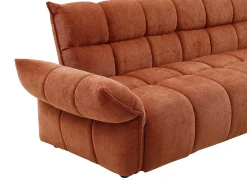 Sofá 3 lugares convertível tipo clic-clac em tecido chenille terracota HAKEMO