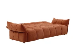 Sofá 3 lugares convertível tipo clic-clac em tecido chenille terracota HAKEMO