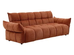 Sofá 3 lugares convertível tipo clic-clac em tecido chenille terracota HAKEMO