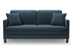 Sofá 2 lugares em tecido veludo teddy com 2 almofadas - Azul - 148 x 89 x 79 cm