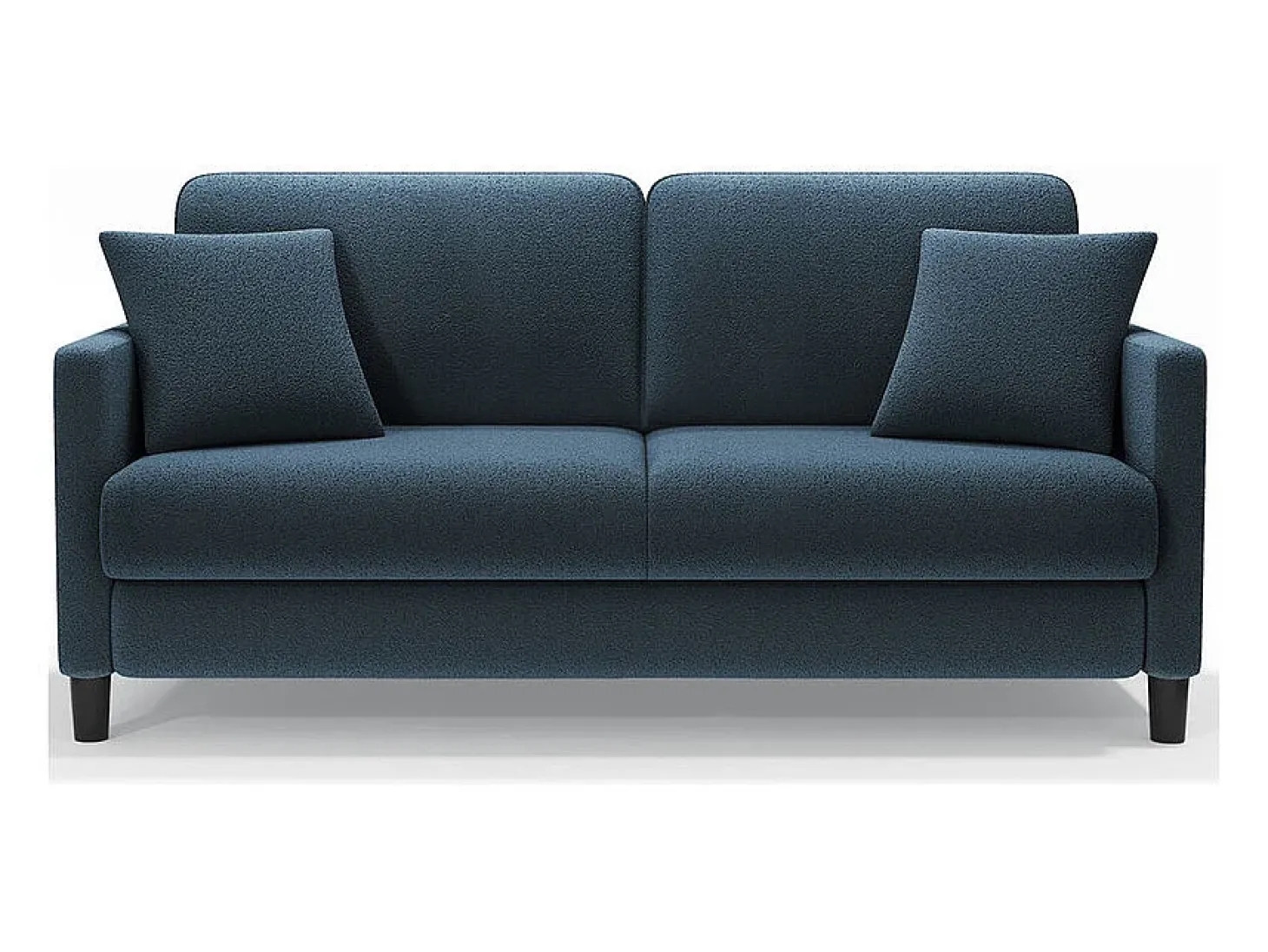 Sofá 2 lugares em tecido veludo teddy com 2 almofadas - Azul - 148 x 89 x 79 cm