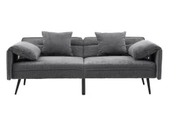 Sofá 2 lugares 167.5x73x70 cm - encosto inclinável três posições (100°–180°) - almofadas de assento macias - cinza