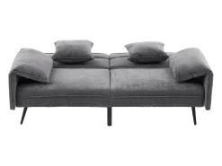 Sofá 2 lugares 167.5x73x70 cm - encosto inclinável três posições (100°–180°) - almofadas de assento macias - cinza