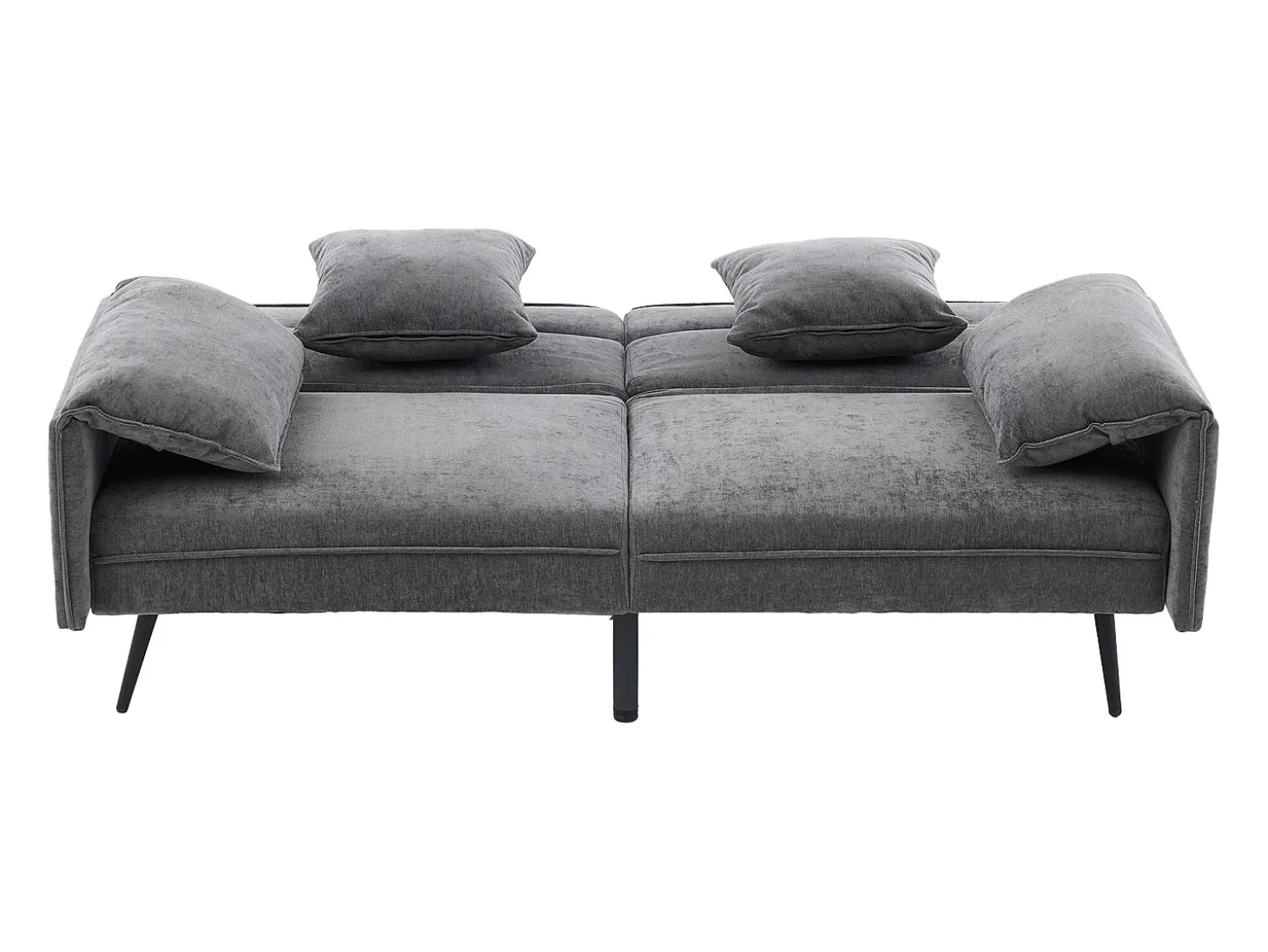 Sofá 2 lugares 167.5x73x70 cm - encosto inclinável três posições (100°–180°) - almofadas de assento macias - cinza