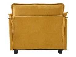Sofá amarelo com bolsos laterais e apoio para os pés - Chenille - para sala de estar e quarto
