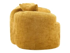 Sofá amarelo de 2 lugares - Sofá reto com 2 almofadas e braços - chenille