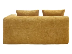 Sofá amarelo de 2 lugares - Sofá reto com almofadas e compartimentos de arrumação - chenille - padrão neve