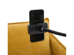 Sofá amarelo de 2 lugares - com compartimentos laterais para arrumação e suporte para telemóvel - chenille - para sala de estar e quarto