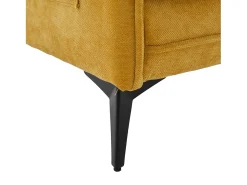 Sofá amarelo de 2 lugares - com compartimentos laterais para arrumação e suporte para telemóvel - chenille - para sala de estar e quarto