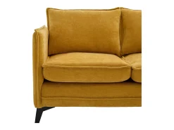 Sofá amarelo de 2 lugares - com compartimentos laterais para arrumação e suporte para telemóvel - chenille - para sala de estar e quarto