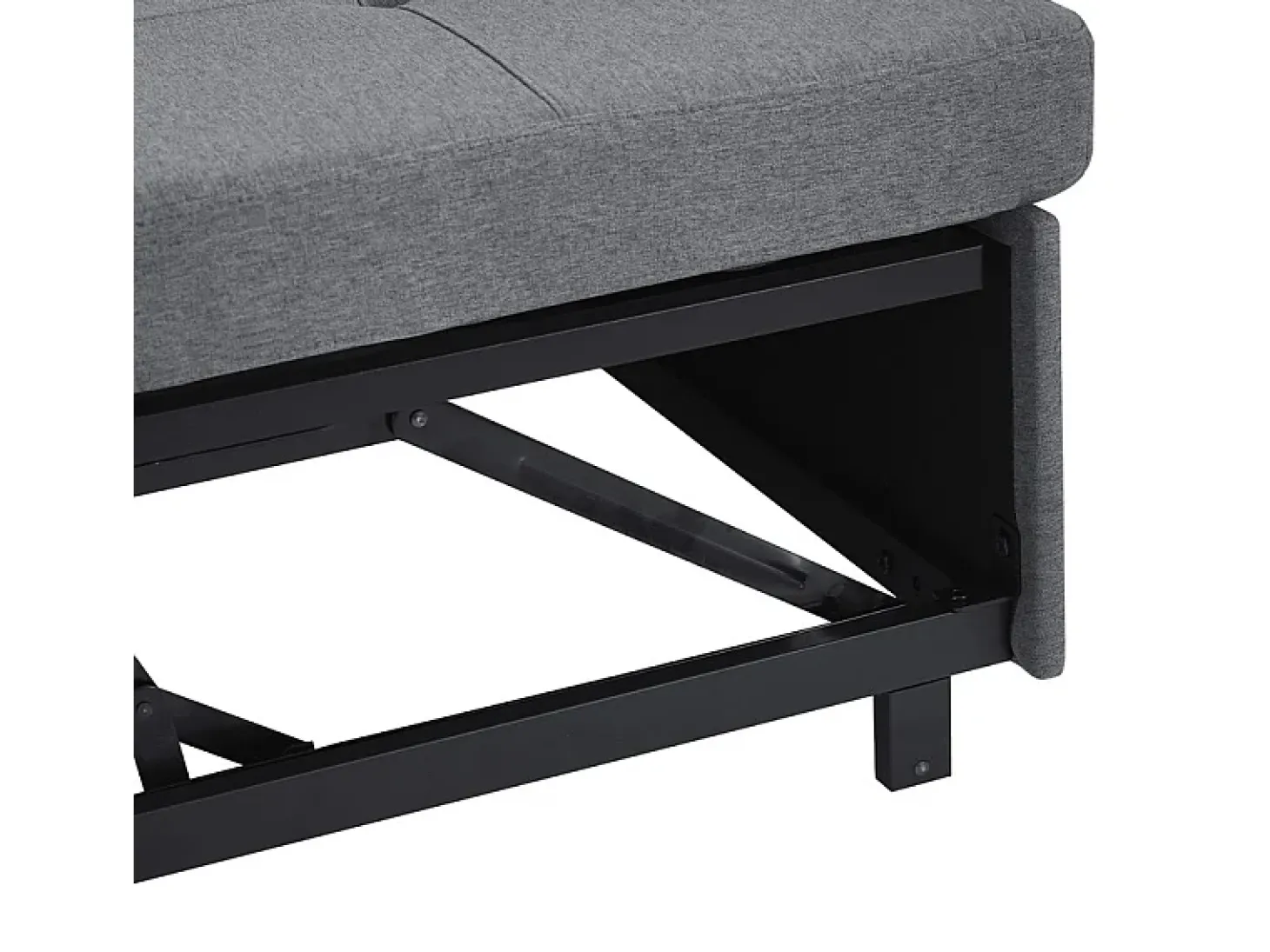 Sofá angular conversível em veludo - 3 lugares - com armazenamento, porta-copos de aço inoxidável - 205x139x87cm - Cinza