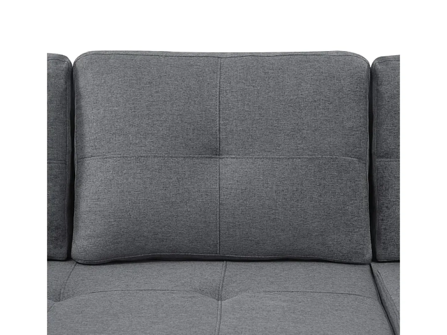 Sofá angular conversível em veludo - 3 lugares - com armazenamento, porta-copos de aço inoxidável - 205x139x87cm - Cinza