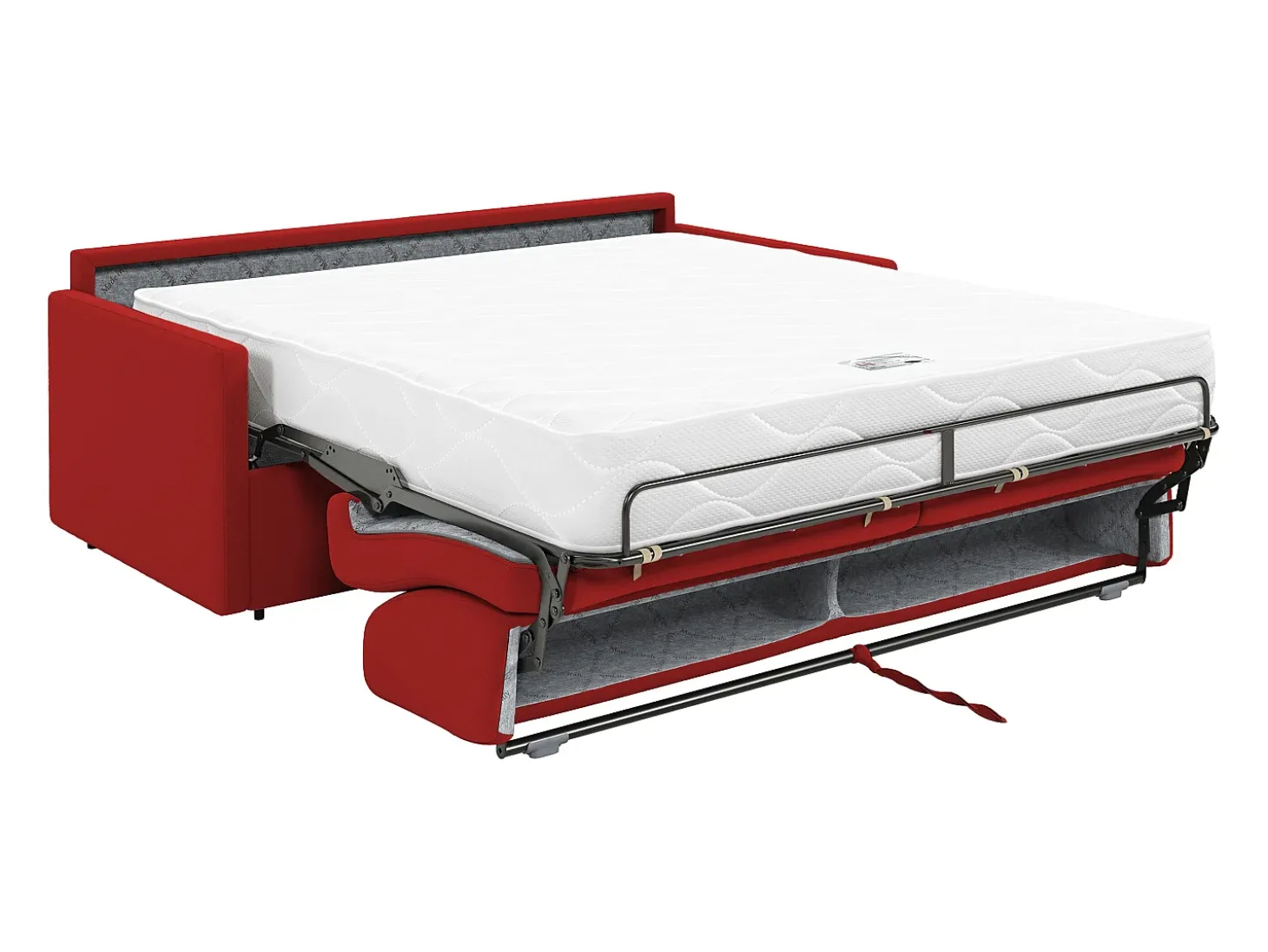 Sofá cama 4 lugares colchão de 22 cm tecido cinzento CALIFE