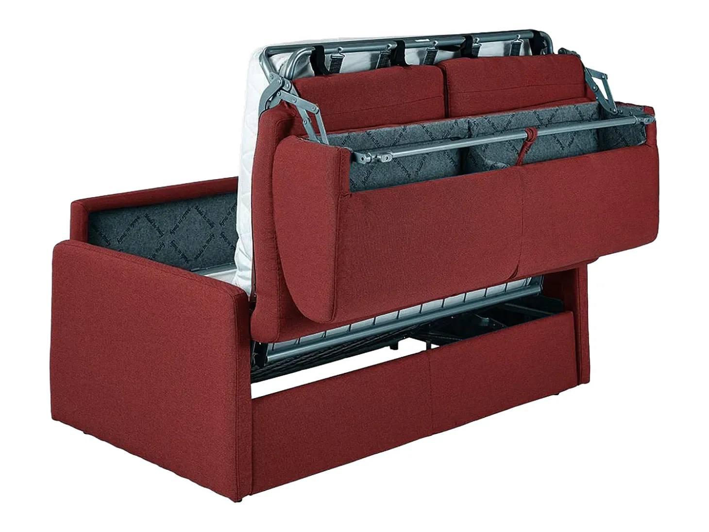 Sofá cama 4 lugares colchão de 22 cm tecido cinzento CALIFE