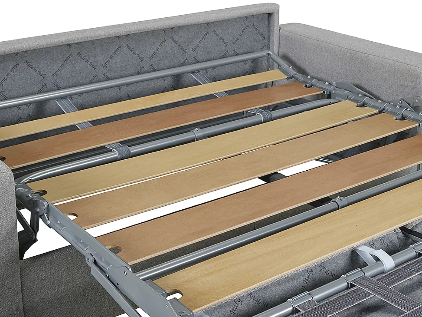 Sofá cama 3 lugares colchão de 14 cm tecido cinzento escuro CALITO