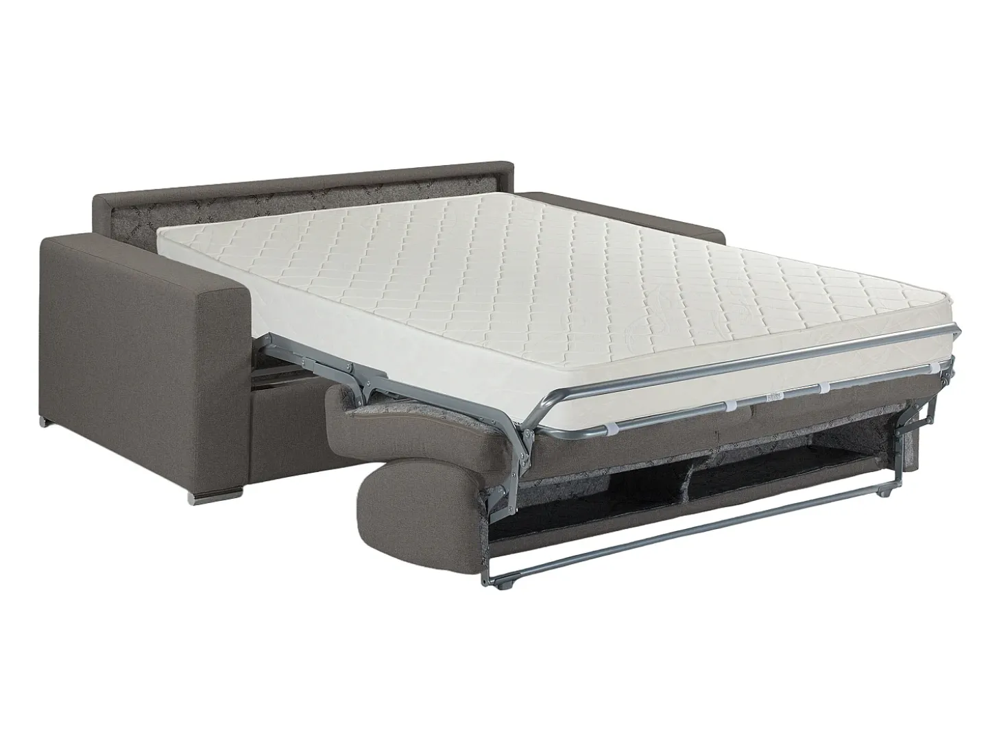 Sofá cama 2 lugares colchão de 22 cm tecido cinzento escuro CALITO