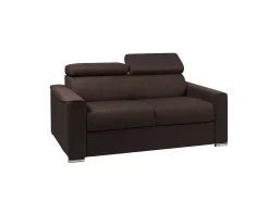 Sofá cama 2 lugares colchão de 22 cm tecido Castanho VIZIR