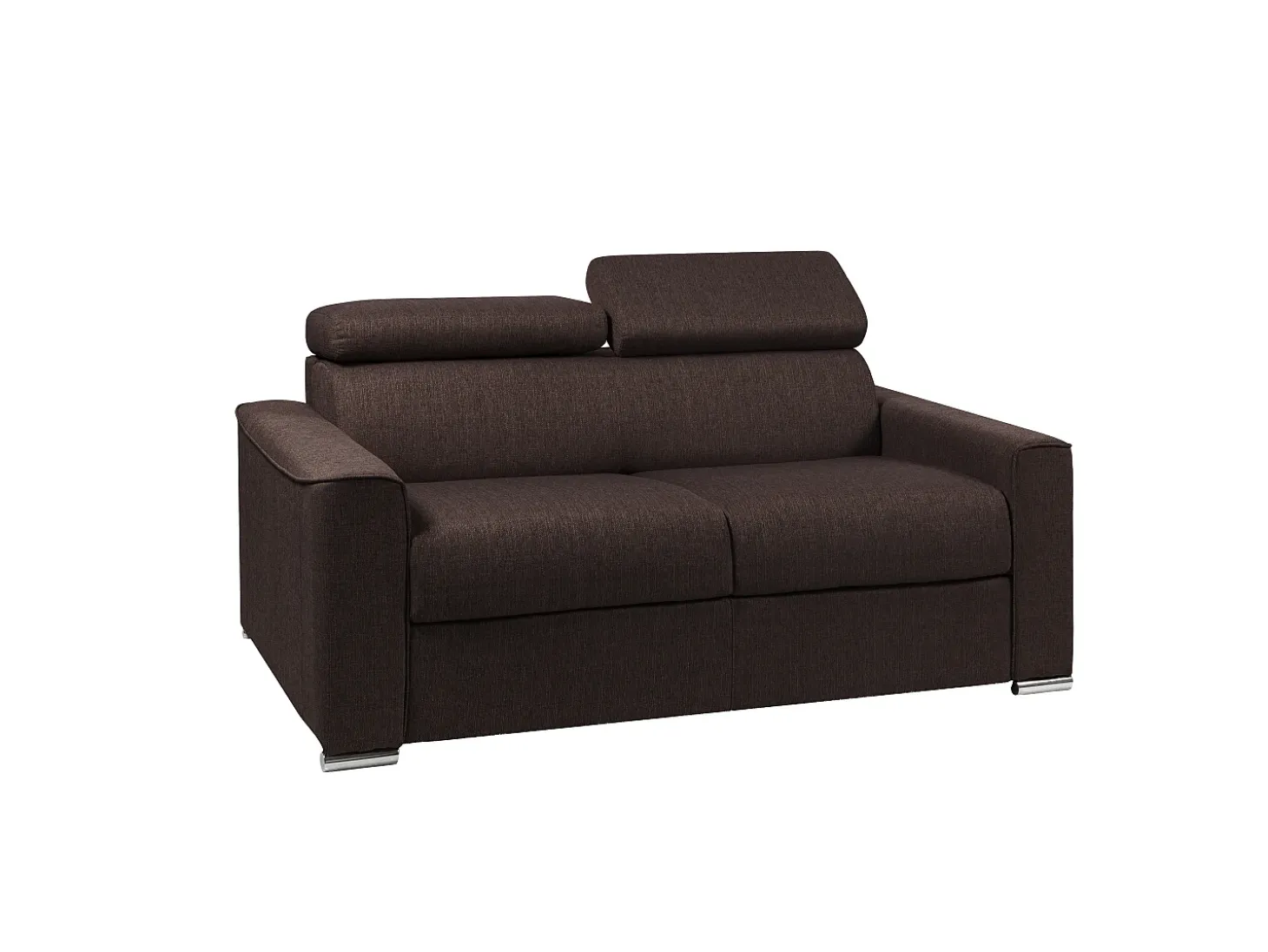 Sofá cama 2 lugares colchão de 22 cm tecido Castanho VIZIR