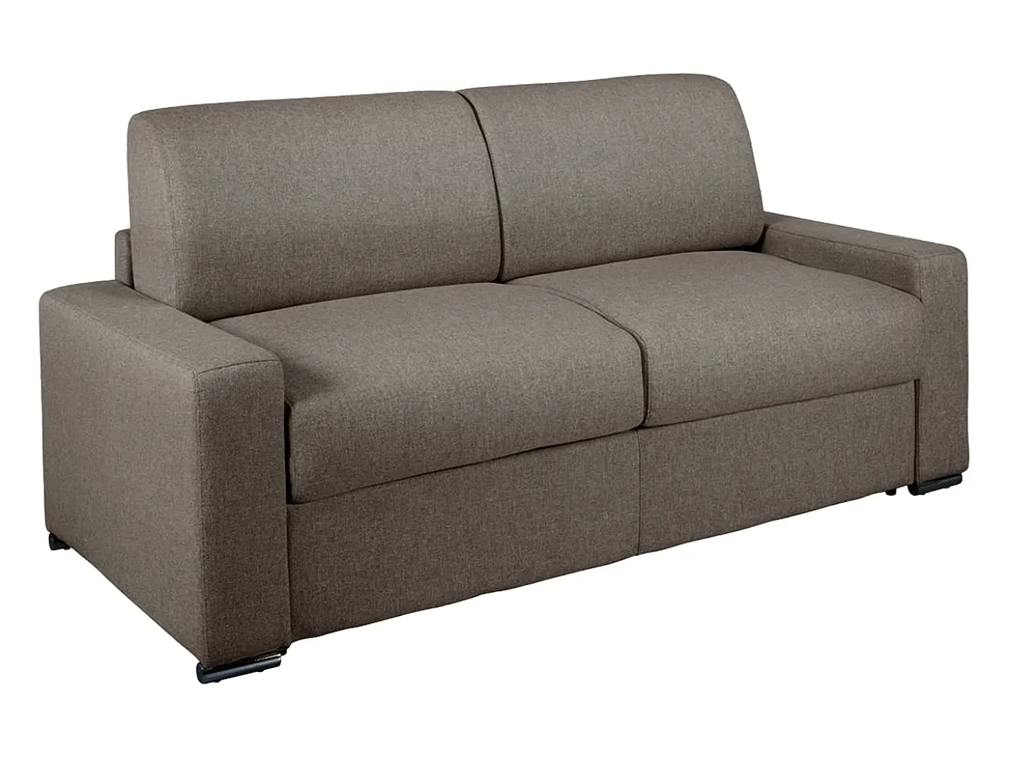Sofá cama 3 lugares colchão de 18 cm tecido cinzento escuro CALITO