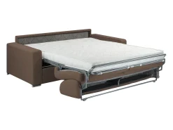 Sofá cama 2 lugares colchão de 14 cm tecido Castanho CALITO
