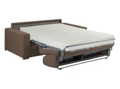 Sofá cama 2 lugares colchão de 18 cm tecido Castanho CALITO
