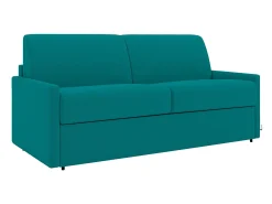 Sofá cama 3 lugares colchão de 22 cm tecido cinzento CALIFE