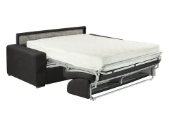 Sofá cama 3 lugares em tecido Cinzento escuro colchão de 22 cm EMIR