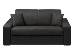 Sofá cama 2 lugares em tecido Cinzento escuro colchão de 14 cm EMIR