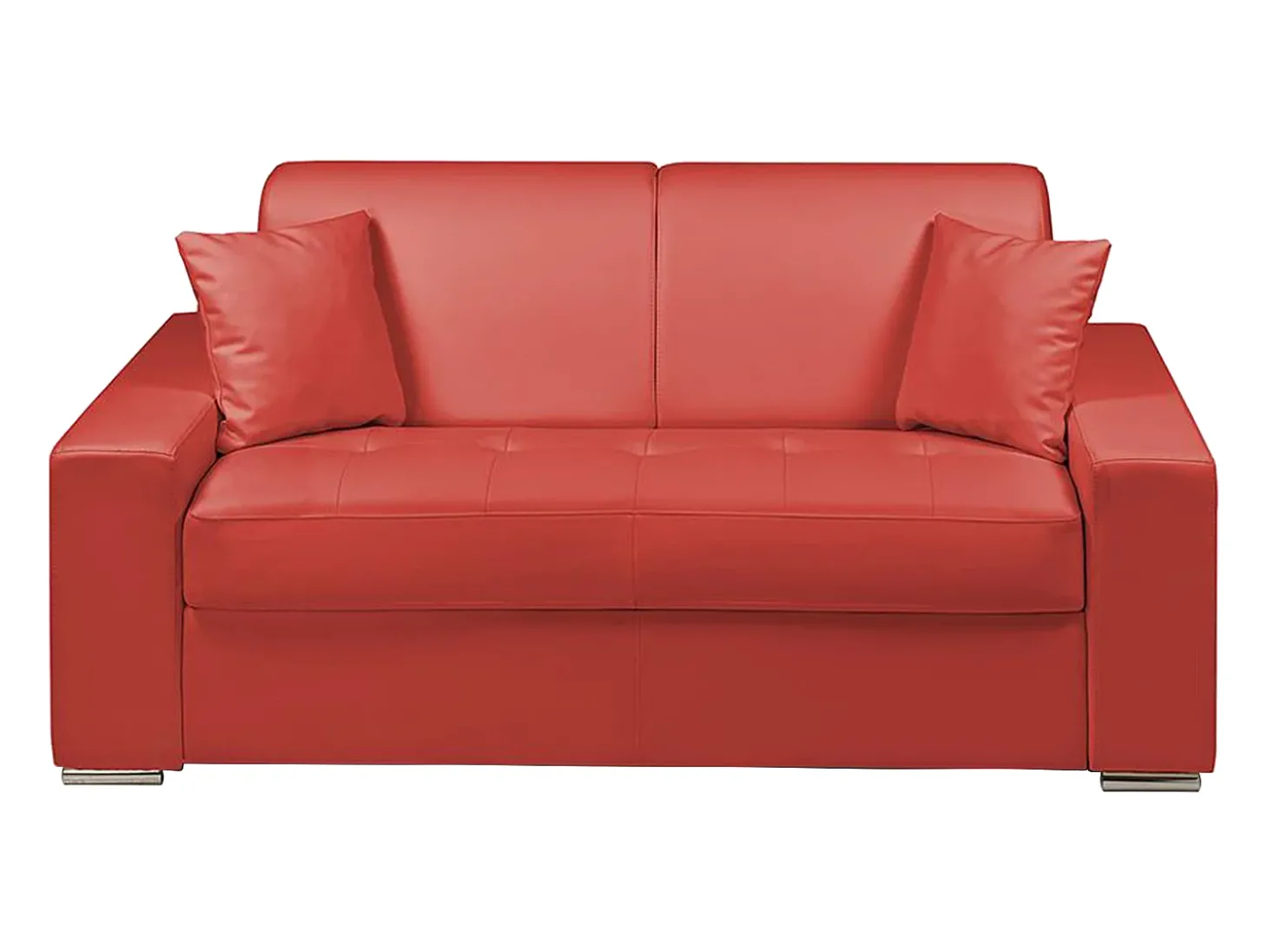 Sofá cama 2 lugares pele sintética Vermelho colchão de 22 cm EMIR