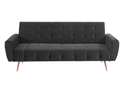 Sofá cama clic clac de 3 lugares convertível clic clac veludo Cinzento POLANI