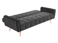 Sofá cama clic clac de 3 lugares convertível clic clac veludo Cinzento POLANI