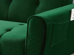 Sofá cama clic clac de 3 lugare veludo verde - POLANI
