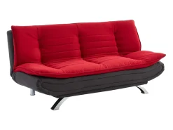 Sofá cama clic clac em tecido Vermelho e cinzento escuro - DEMIDO
