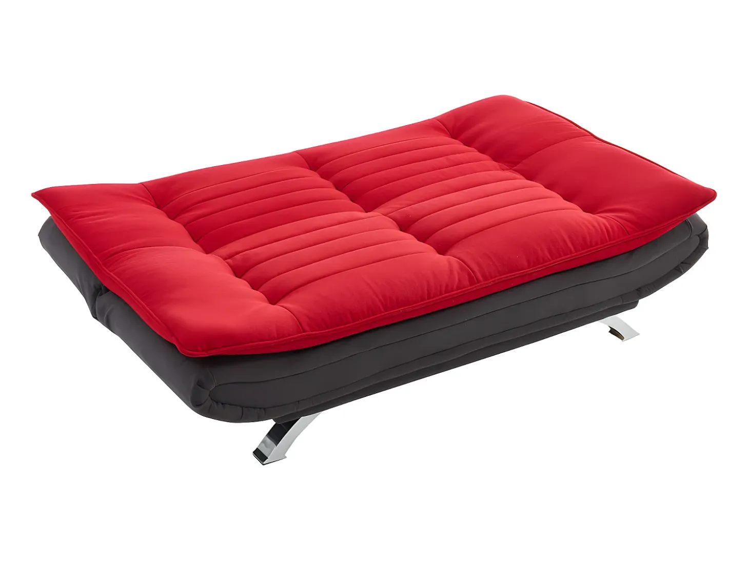 Sofá cama clic clac em tecido Vermelho e cinzento escuro - DEMIDO