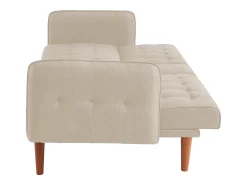 Sofá Cama Conversível 3 Lugares Bege com Mesa Central INVERNESS