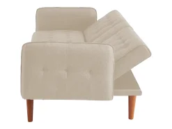 Sofá Cama Conversível 3 Lugares Bege com Mesa Central INVERNESS