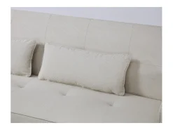 Sofá Cama Conversível 3 Lugares Veludo Cotelê Bege Copenhaga Escandinavo Confortável e Prático