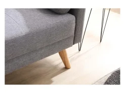 Sofá Cama Conversível Escandinavo 3 Lugares Cinza WOODEN