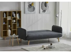 Sofá Cama Conversível Escandinavo 3 Lugares Cinza SOTCHI - Estilo Moderno e Tendência