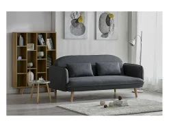 Sofá Cama Conversível Escandinavo 3 Lugares Cinza SOTCHI - Estilo Moderno e Tendência