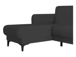 Sofá cama Dabazo, Sofá cama de canto com península reversível, Sofá moderno de arrumação com chaiselongue e 3 almofadas, 230x153h85 cm, Antracite