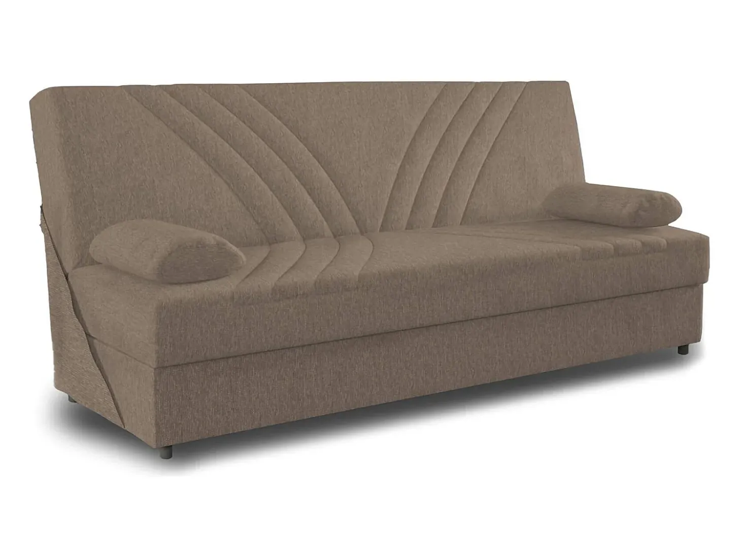Sofá cama Dmalama, sofá cama de 3 lugares com arrumação com 2 almofadas incluídas, Sofá da sala em tecido acolchoado com abertura click-clack, 181x81h88 cm, Bege