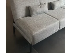 Sofá cama Hugo, Sofá cama de tecido, Sofá cama com abertura click-clack, Sofá cama com almofadas, 190x70h80 cm, Cinza